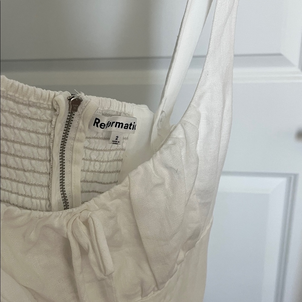 Reformation Balia White Linen Dress Size 2 - Picture 5 of 8